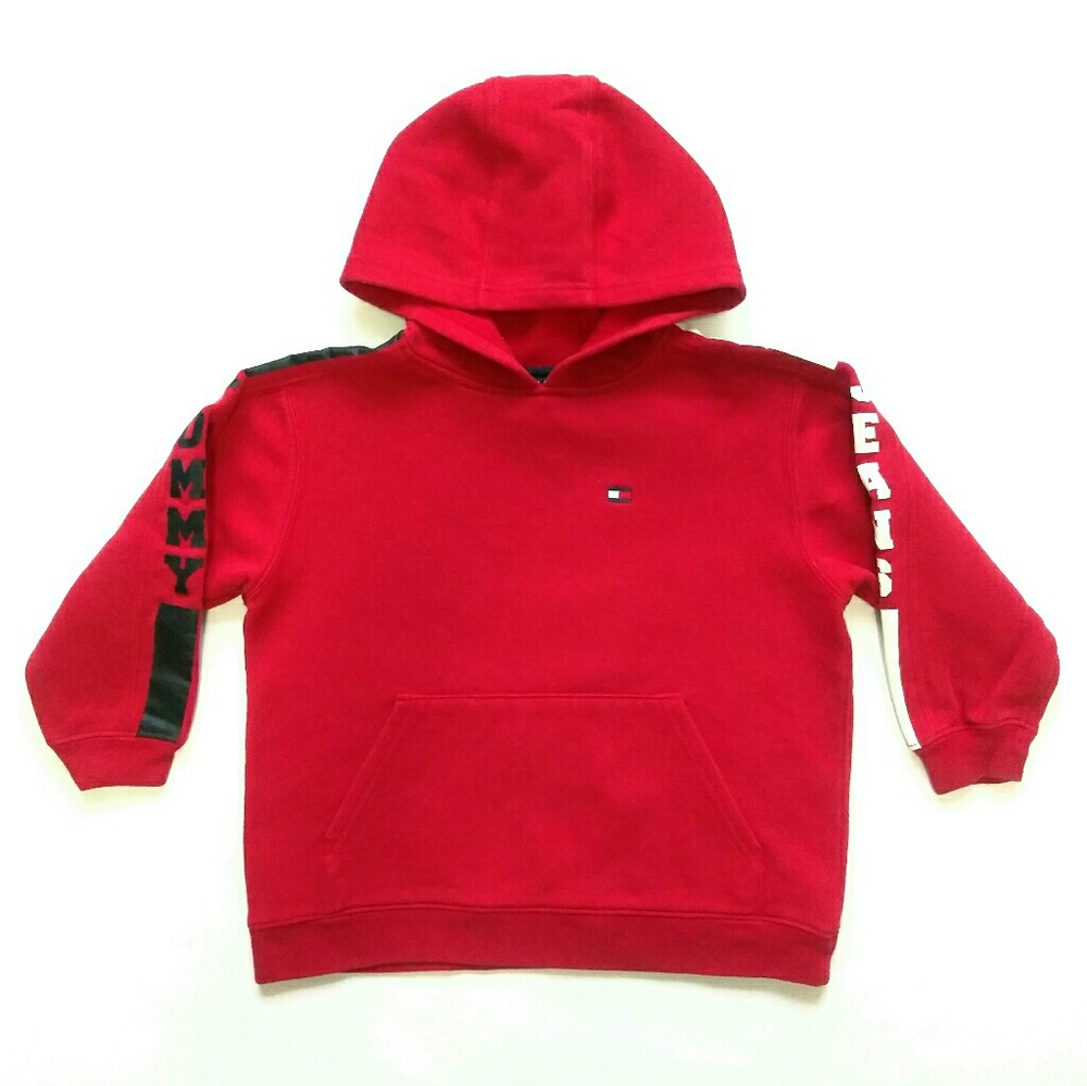 Vintage Tommy Hilfiger Boys Hoodie Size 4 Red